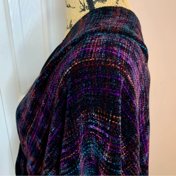Handmade Multicolor Knit Fringe One Size Poncho - Picture 4 of 12